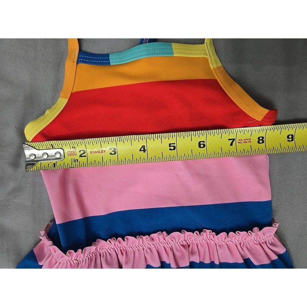 Hanna Andersson swimsuit,‎ rainbow stripe ruffle  GIRLS SIZE 6-12 MONTH